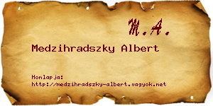 Medzihradszky Albert névjegykártya