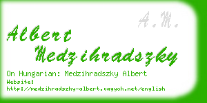 albert medzihradszky business card